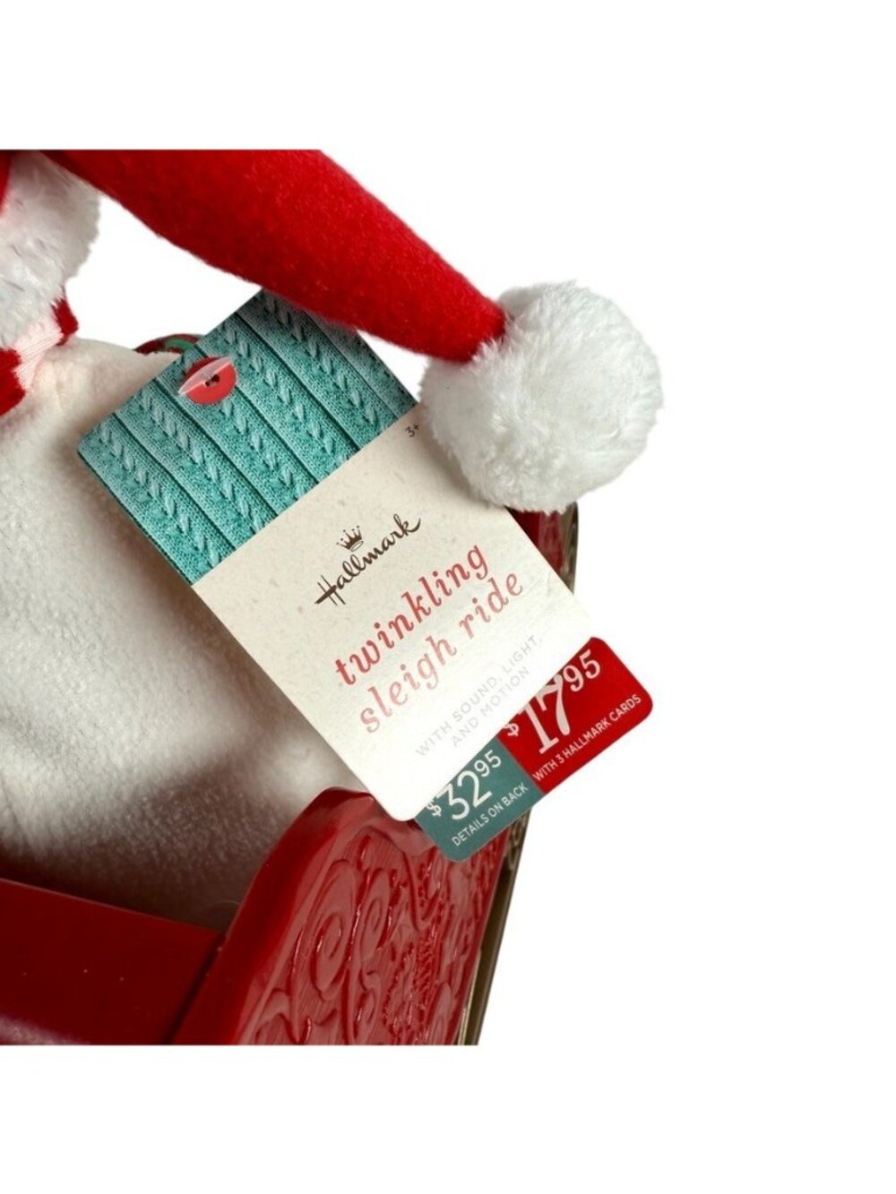 Hallmark Jingle Pals Plush Twinkling Sleigh Ride Snowman 2016 NEW - Picture 6 of 6